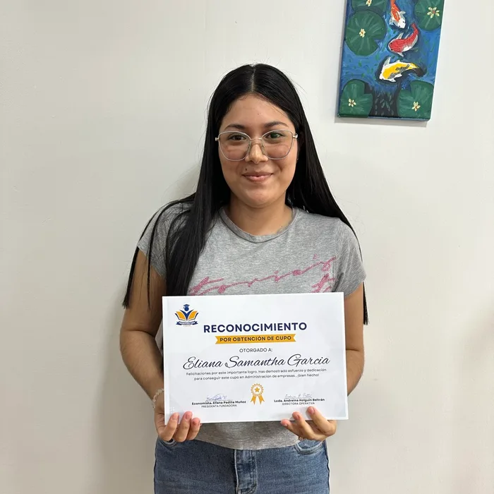 Eliana Samantha García, Cupo en Administración de Empresas — Universidad Estatal de Milagro
